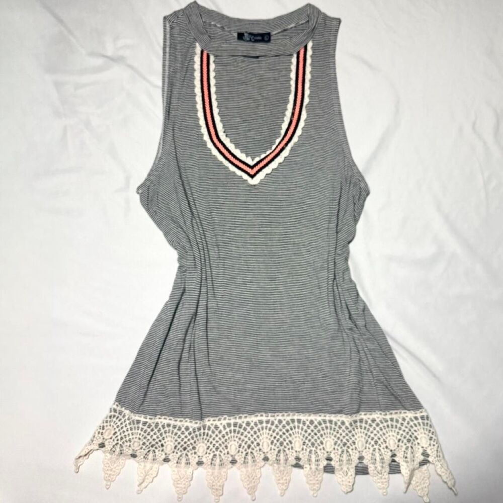 Miss Chievous Vintage Y2K Striped Sleeveless Tunic